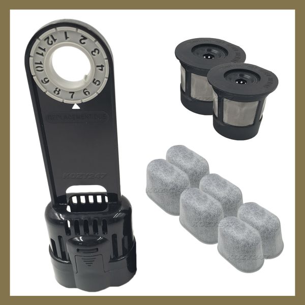 Keurig 1.0 Water Filter Replacement Starter Kit w/2 Reusable Kcup 6 Water Filter