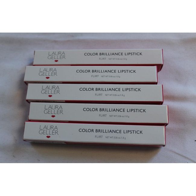 Laura Geller Color Brilliance Lustrous Lipstick - Flirt - Lot of 5 - New!