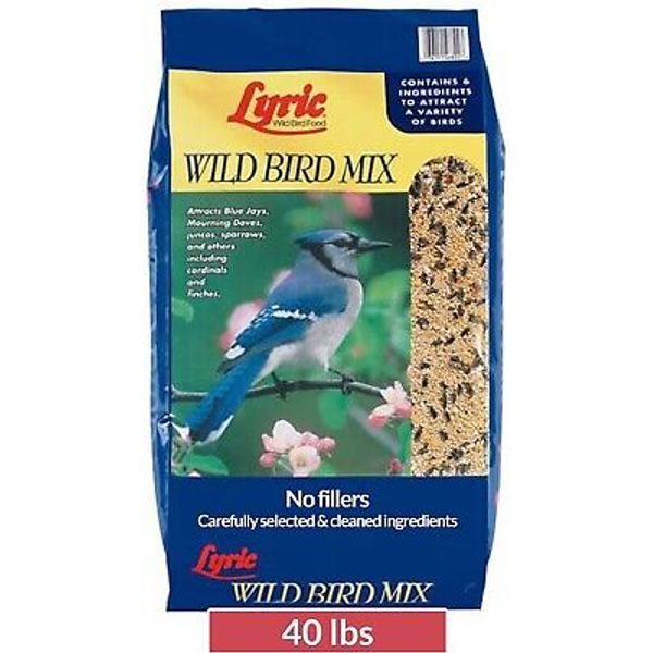 All-Natural 40 lb Wild Bird Seed with 20% Sunflower for Diverse Bird Feeding