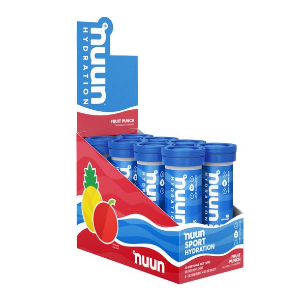 Nuun Sport Electrolyte Tablets for Proactive Hydration, Fruit Punch, 8 Pack (80 Servings)