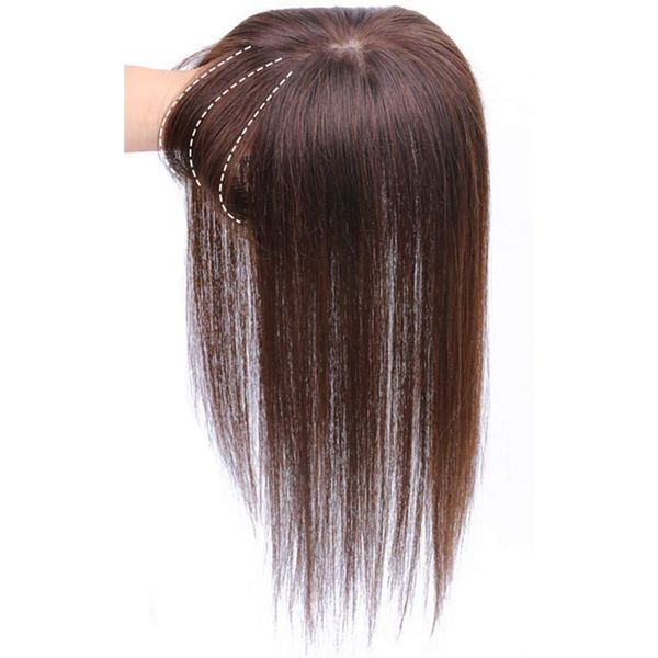 YOYO Partial Wig, Hand Planted, Realistic, Parted, Bangs, Hair Piece, Thin Hair, For Women, Medical Use, 100% Human Hair, Circular Alopecia, Hair Loss Wig, Width 3.1 inches (8 cm), Height 4.7 inches (12 cm), Chestnut Color, 11.8 inches (30 cm)