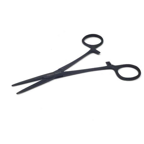 MOSQUITO LOCKING HEMOSTAT FORCEPS 5" Straight SURGICAL INSTRUMENTS (full Black)