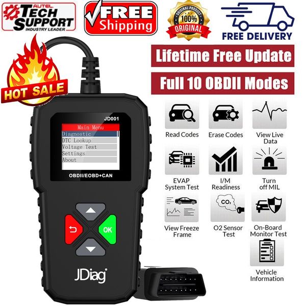 OBD2 Scanner Diagnostic Live Data Code Reader Check Engine Light for Ford GM