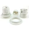 E27 Light Bulb Holder ,Woopower Practical Lamp Pendant Socket -Plastic Lampshade Ring Adapter(White)