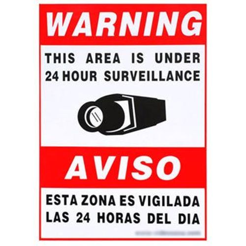 VideoSecu 1 of Large (11.5x8.3") and 4 of Small (3x2") Security Warning Stickers Window Alarm Signs Decals for Home CCTV DVR CCD Video Surveillance Camera System 1RR