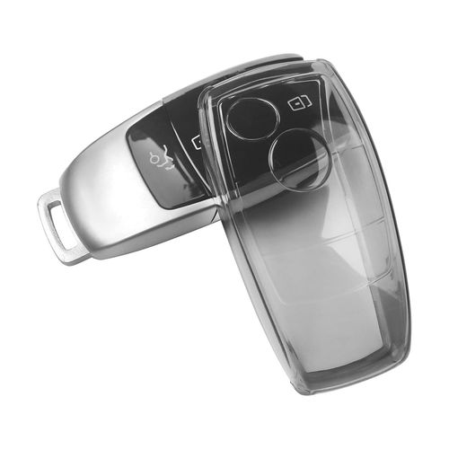 GZJUNFUGJ Transparent Black Key Case Holder Bag Cover Compatible For Benz A B C E GLA GLC GLE CLA Class TPU Soft Thin EQA EQB EQC Key Bag Shell Accessories