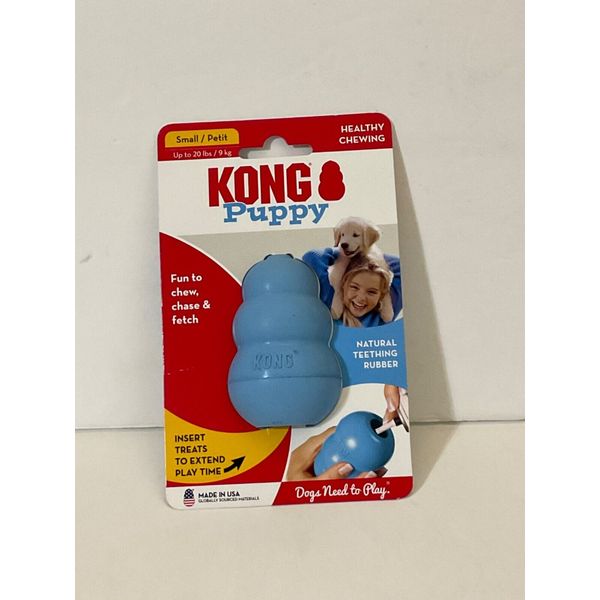 KONG  Puppy Natural Teething Rubber Healthy Chewing Small Blue NIB!