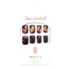 SEMTIM Nail Tips, 24 Pieces, Medium Short, Round False Nails, Short Nail Tip, Medium Long, Popular, Japanese Style, Cute, Simple, Fashionable Adult Ceremonies, School Entrance Ceremonies, Graduation Ceremonies (PD208)