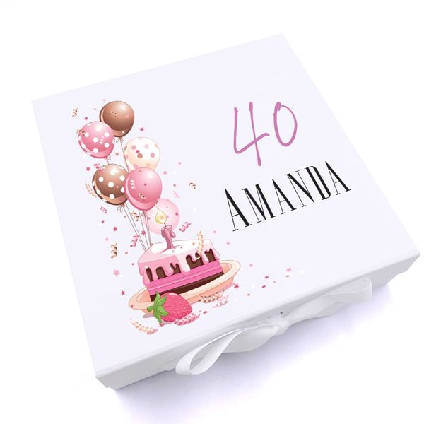 ukgiftstoreonline Personalised 40th Birthday For Her Keepsake Box Gift (Medium)