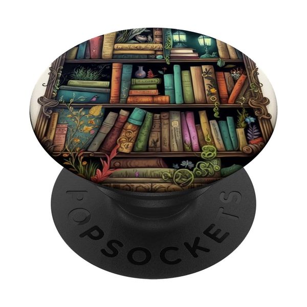 Books Library Reading Book Shelves Bookworm PopSockets Adhesive PopGrip