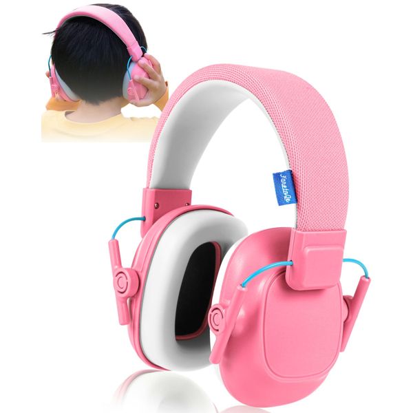 FaretoQe Children's Earmuffs, Soundproofing, Hearing Sensitivity, Lightweight, Study, Concentration, 25 dB, Pink
