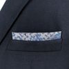 S&W SHLAX&WING Pocket Squares for Men Silver Sky Blue Patterned Wedding