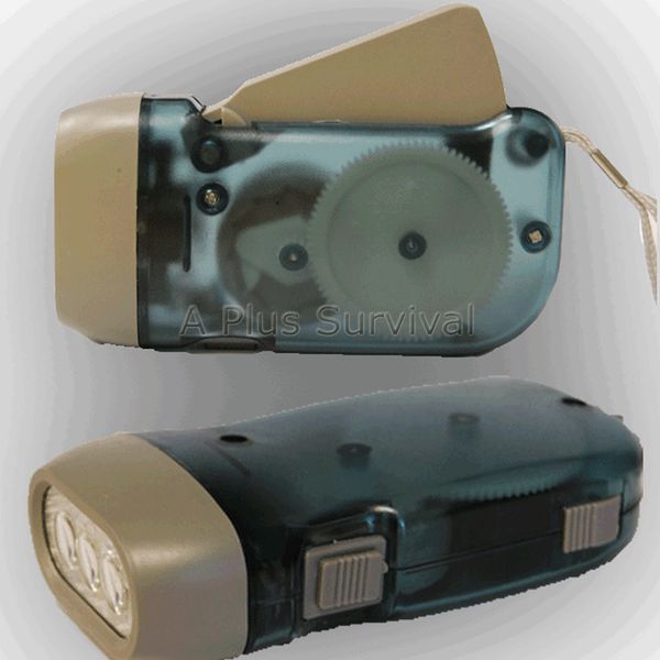 3 Pack Squeeze Dynamo Flashlight 3 Bright LED Lights Emergency Survival Kits