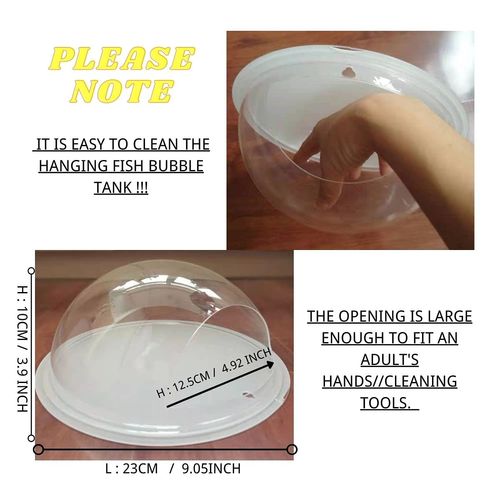 Creative Acrylic Hanging Wall Mounted Fish Tank, Hanging Bowl for Water Plants, Wall Fish Bubble Tank, Hydroponic Air Plant Flower Pot, Mini Aquarium Planter, Home Decor, Fake Plants Nail Stone Etc