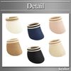 Buzz Selection CAP362 Women's Visor, Straw Sun Visor, Hat, Simple, Running, Sunshade, Brim, Summer, cream