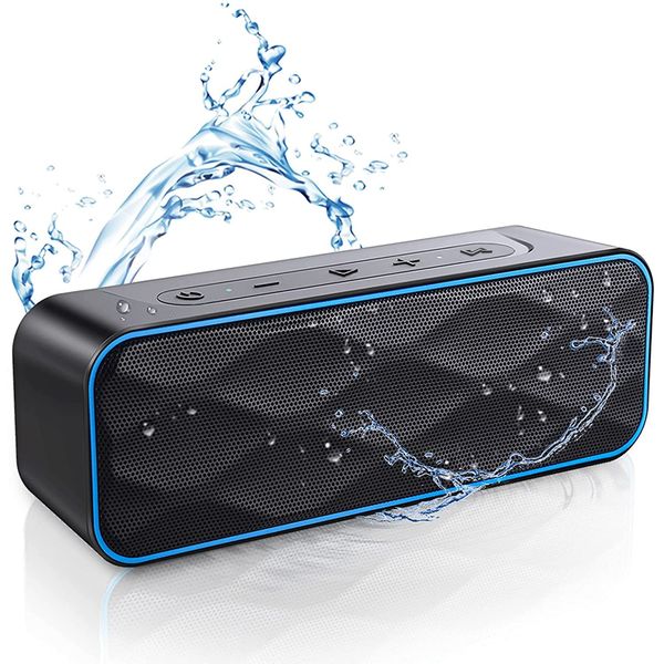 Bluetooth Speaker, Wireless Speaker, IPX7 Waterproof, Bath, Stereo, Bluetooth Speaker, Portable Speaker, 20 W, 36 Hours of Continuous Playback, Built-In Microphone, TWS Function Connects Two Devices