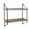 2-Tier Floating Shelf for Bathroom Organization Storage Rustic Wood Wall Decor