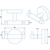 Croydex Flexi-Fix Britannia Durable Brass and Stainless Steel Construction Flat Double Robe Hook