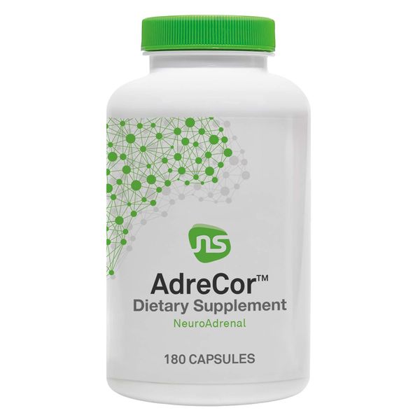 NeuroScience AdreCor - Adrenal Support & Energy Supplement with Rhodiola Rosea, Vitamin B6 & Green Tea Extract - Helps Reduce Fatigue & Brain Fog, Promotes Mood & Stress Management (180 Capsules)