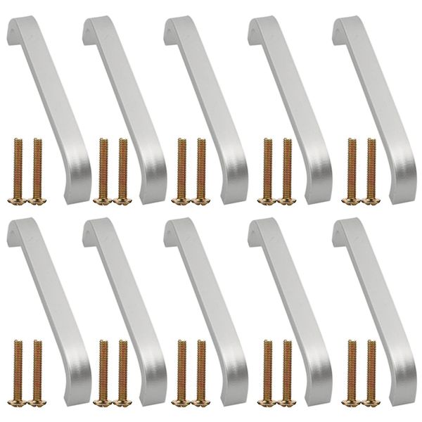 YFFSFDC 96mm Shaft Door Handle Cupboard Cabinet Pull Handle Pull Handle Drawer Knob Hardware Knobs Door Cabinet Aluminum Alloy 10pcs + 20pcs Screws