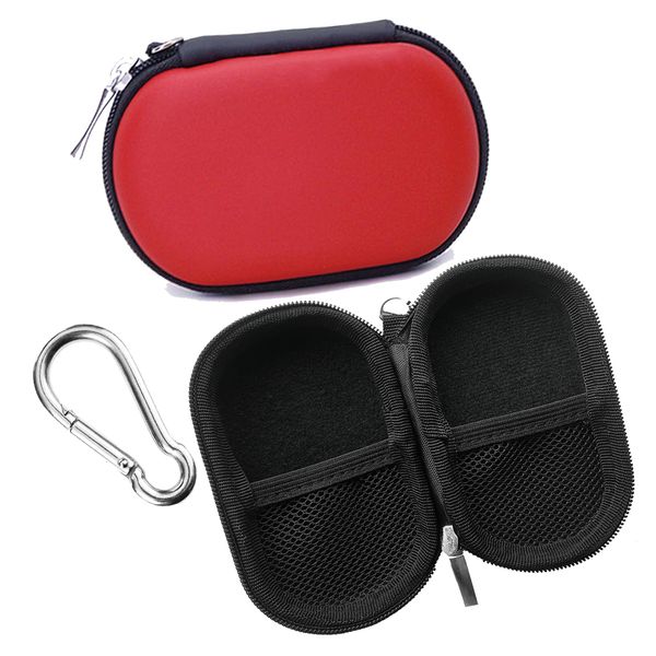 HORJIA Storage Case, Compatible with PloomTECH Plus With/With2, Mini Carry Case for PloomTech Plus with 2, Convenient Carabiner Hook, Compact Case, PU Leather, EVA Material, Shock Resistant, Case Only (Red)