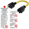 12AWG AC Adapter Cable 1FT Converts 15A 125V to 20A 250V Multiple Plug Options
