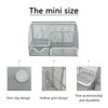 Office Storage Mesh Desk Organiser with Sliding Drawer, Household Item Storage, Five Compartments and Upright Sections, Space-Saving Functionality