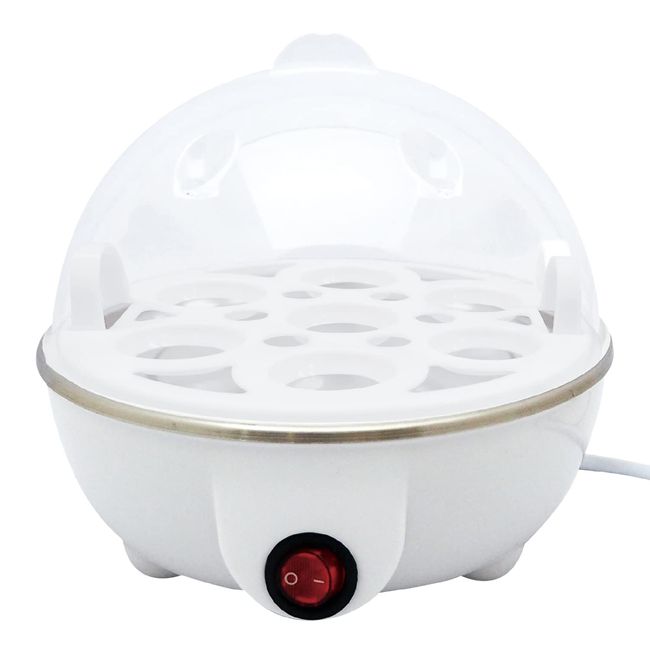 Tokyo Deco a023 Boiled Egg Maker, Steamer, One-Touch Boiled Egg Cooker, Electric, Up to 7 Pieces, White, Easy Operation, Compact, Adjust Hardness, No Fire, Kitchen Utensils, Family, Living Alone, Hot