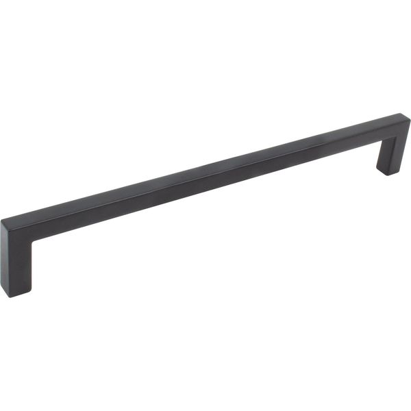 Contemporary Square Cabinet Pull, 224 Millimeters, Zinc Base Material, Matte Bla