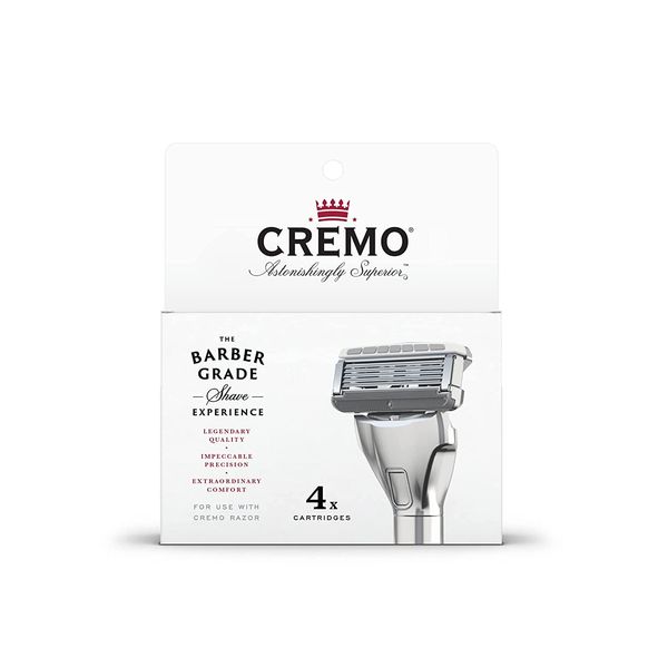 Cremo - Barber Grade Razor Blades for Men | 4 Refills, Silver