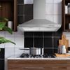 30 inch Wall Mount Range Hood Push Control Kitchen Stove Vent 450 CFM LED Light