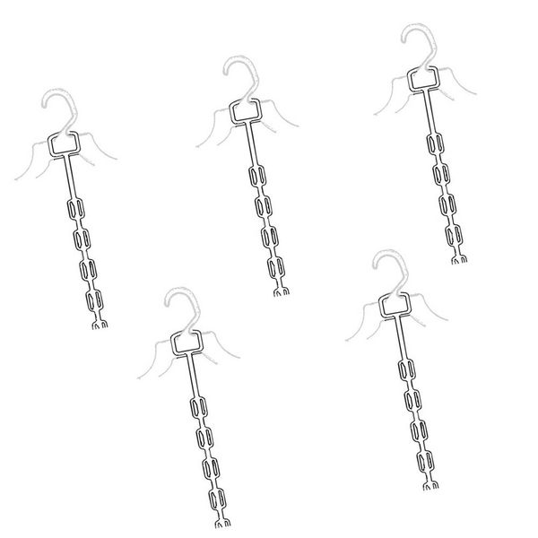 16'' 10 Pc Plastic Clear Multi Hanger Connectors Clothes Storage Saver