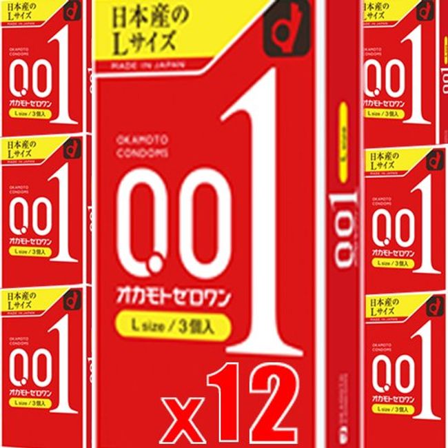 [12 boxes] Okamoto Zero One 0.01mm L size 3 pieces x 12 boxes (4547691775122-12)
