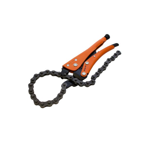 Grip-On 18110 10-Inch Chain Clamp Locking Pliers in Orange Epoxy