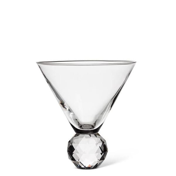 Abbott Collection Diamond Ball Martini glass, 5" H, Clear