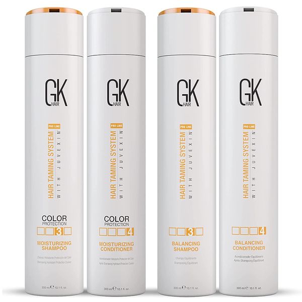 GK Hair Global Keratin Moisturizing Shampoo & Conditioner 300ml - Balancing Shampoo and Conditioner Set for All Hair Types (10.1 fl. oz each)