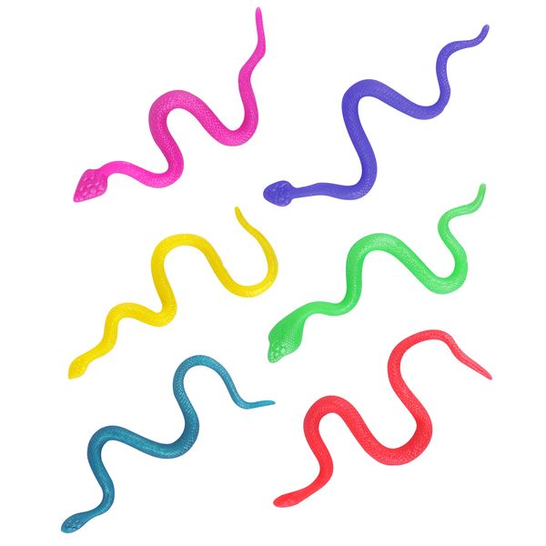 6 Stretchy Snakes - Assorted Colours
