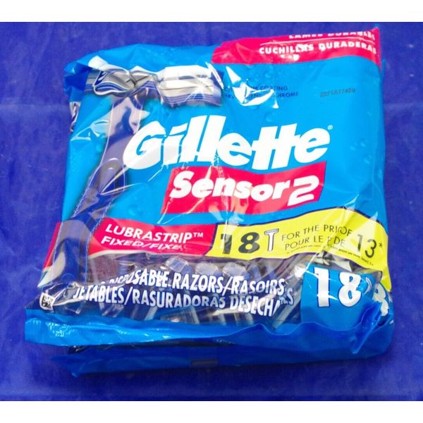 36 NEW Gillette Sensor2 Disposable 2 Blade Razors With Lubrastrip And Pivot