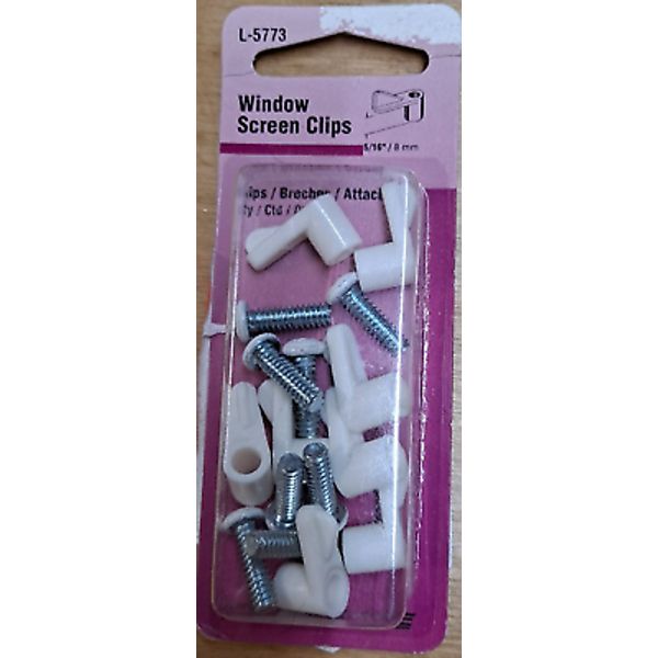 Prime Line Products Window Screen Clips L-5773 (Qty 8) 5/16in