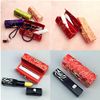 3 Pcs Lipstick Case Classic Woven Satin Lipstick Holder Retro Flower Lipstick Organiser Lipstick Box with Makeup Mirror Cosmetic Storage Kit for Women Girls(Random Colors)