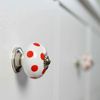 Nicola Spring Ceramic Cupboard Drawer Handle Knobs - Polka Dot Design - Set of 9