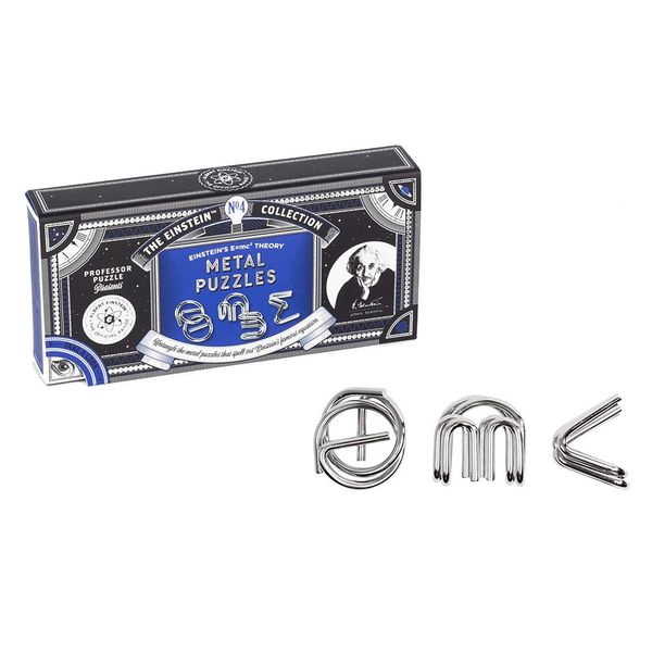 Professor Puzzle 3D Interlocking Brain Teaser Puzzle - The Einstein Collection, E=Mc² Metal Puzzles