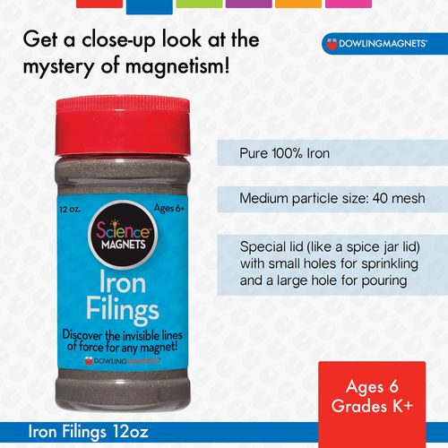 Dowling Magnets Iron Filings, Jar (12 ounces) with shaker lid