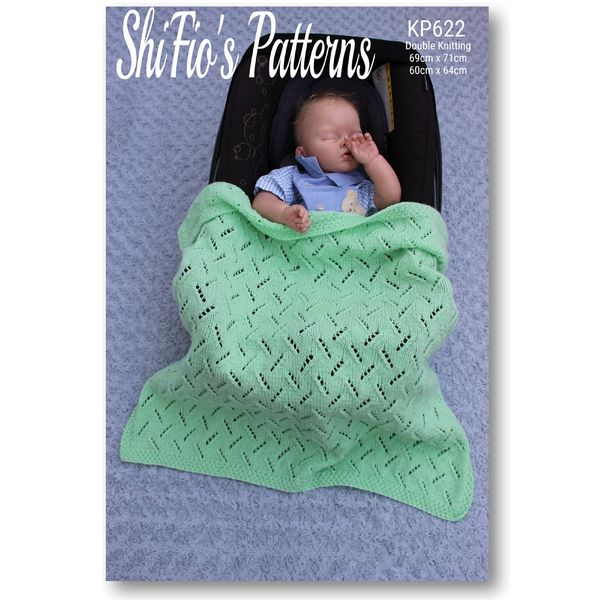 Knitting Pattern for Babies Blanket in Double Knitting, Baby Afghan Blanket Pattern, Baby Knitting Pattern, Baby Car Seat Blanket Pattern Double Knitting Yarn, DK, KP622