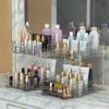 3 Tier Clear Bathroom Organizers with Dividers, Multi- Purpose Pull Out (2 pack)