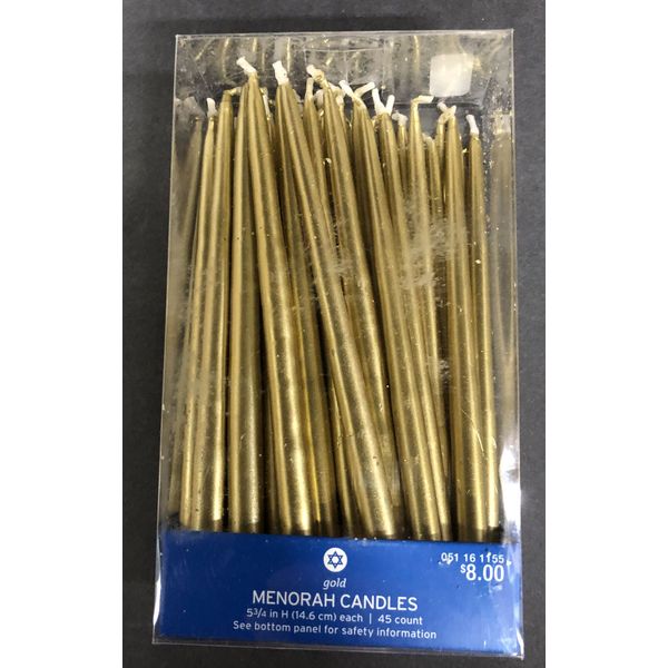 45ct Gold Hanukkah Menorah Flame Candles