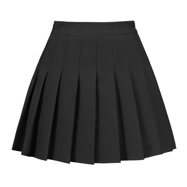 Naiyafly Girls Pleated Skirt School Uniform Elasticated Waist Skater Tennis Skort with Short 6-14 Years