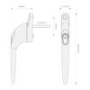 White Yale UPVC Window Handle Inline Double Glazing Universal Key Locking Espag - 10mm Spindle