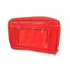 New LORENZ 13cm Soft Leather Patchwork Twin Zip Round Purse Wallet ID Window Red