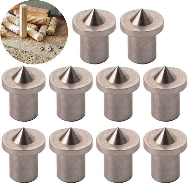 CESFONJER Dowel Pin Center Woodworking Alignment Tool Points Marker Drill Center, 4 mm Dowel Drill Center Points Pin Set (10 pcs)